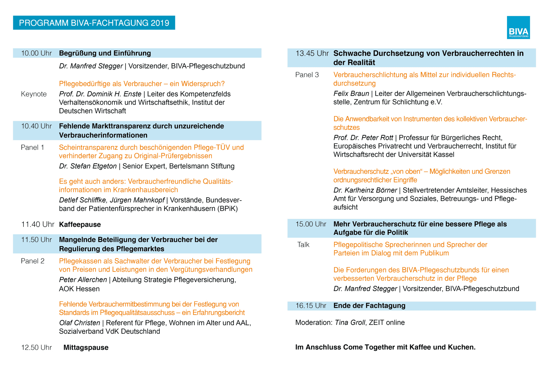 Fachtagung: Bessere Pflege durch wirksamen Verbraucherschutz