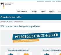 Screenshot Pflegeleistungshelfer BMG