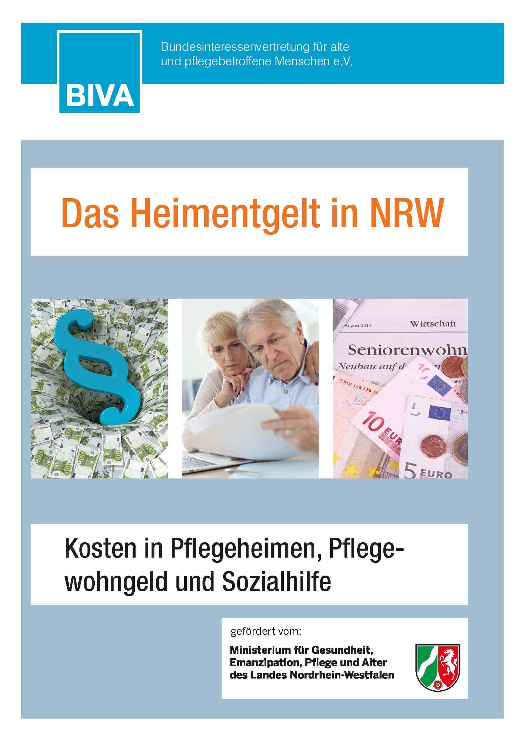 Cover Broschüre Heimentgelt in NRW
