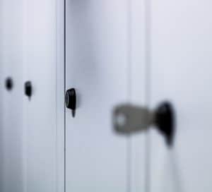 Spind mit Schlüssel