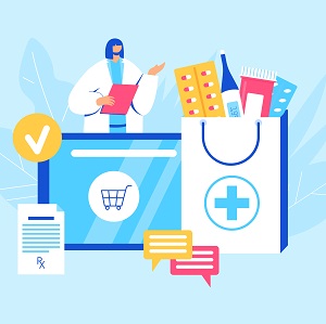 Illustration Konzept Online-Apotheke