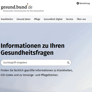 Screenshot Startseite gesund.bund.de